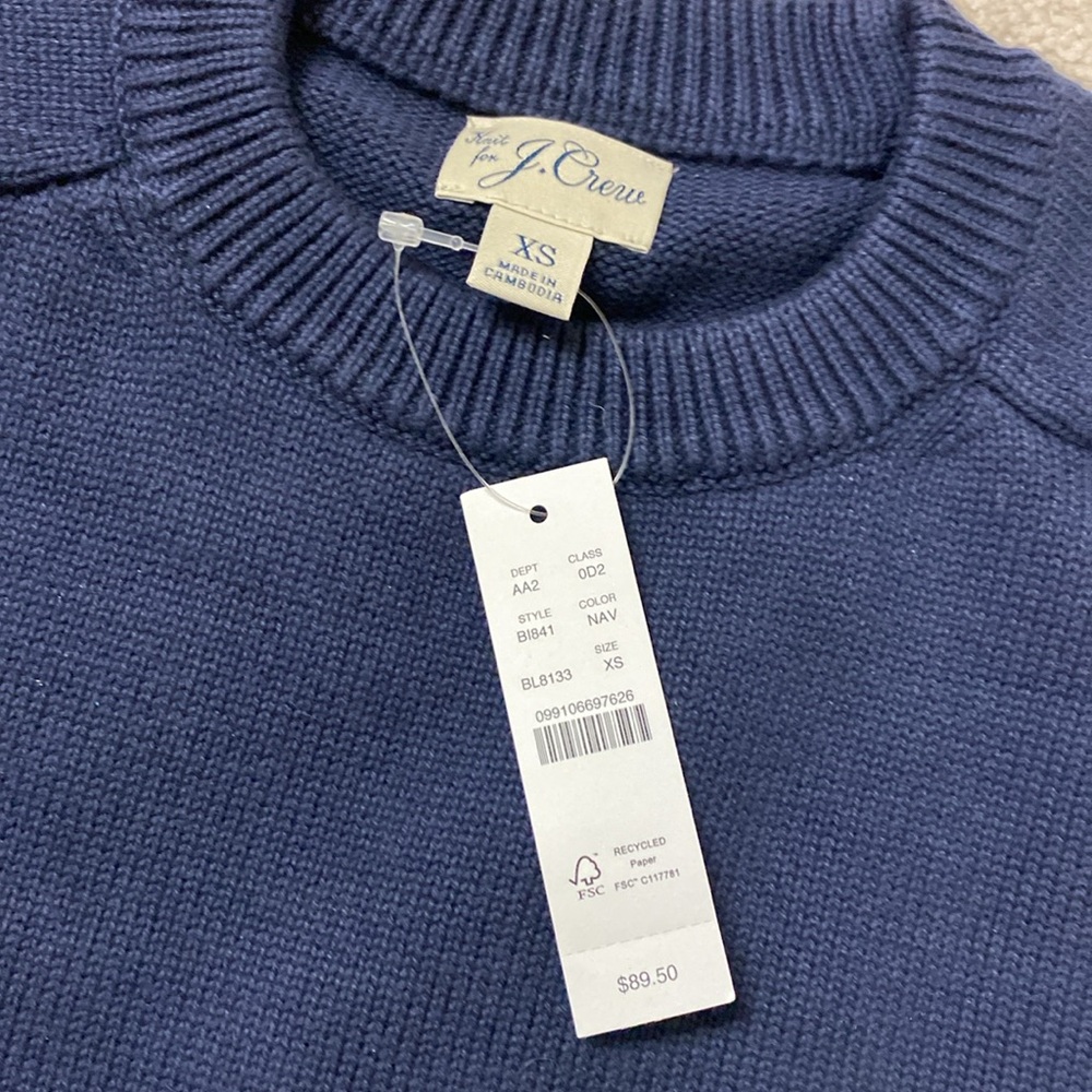 NWT Jcrew Men's Navy Sweater - Picture 4 of 4